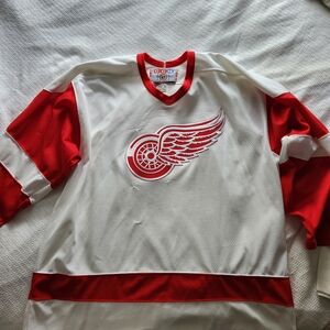 CCM Red and White Red Wings Hockey Jersey